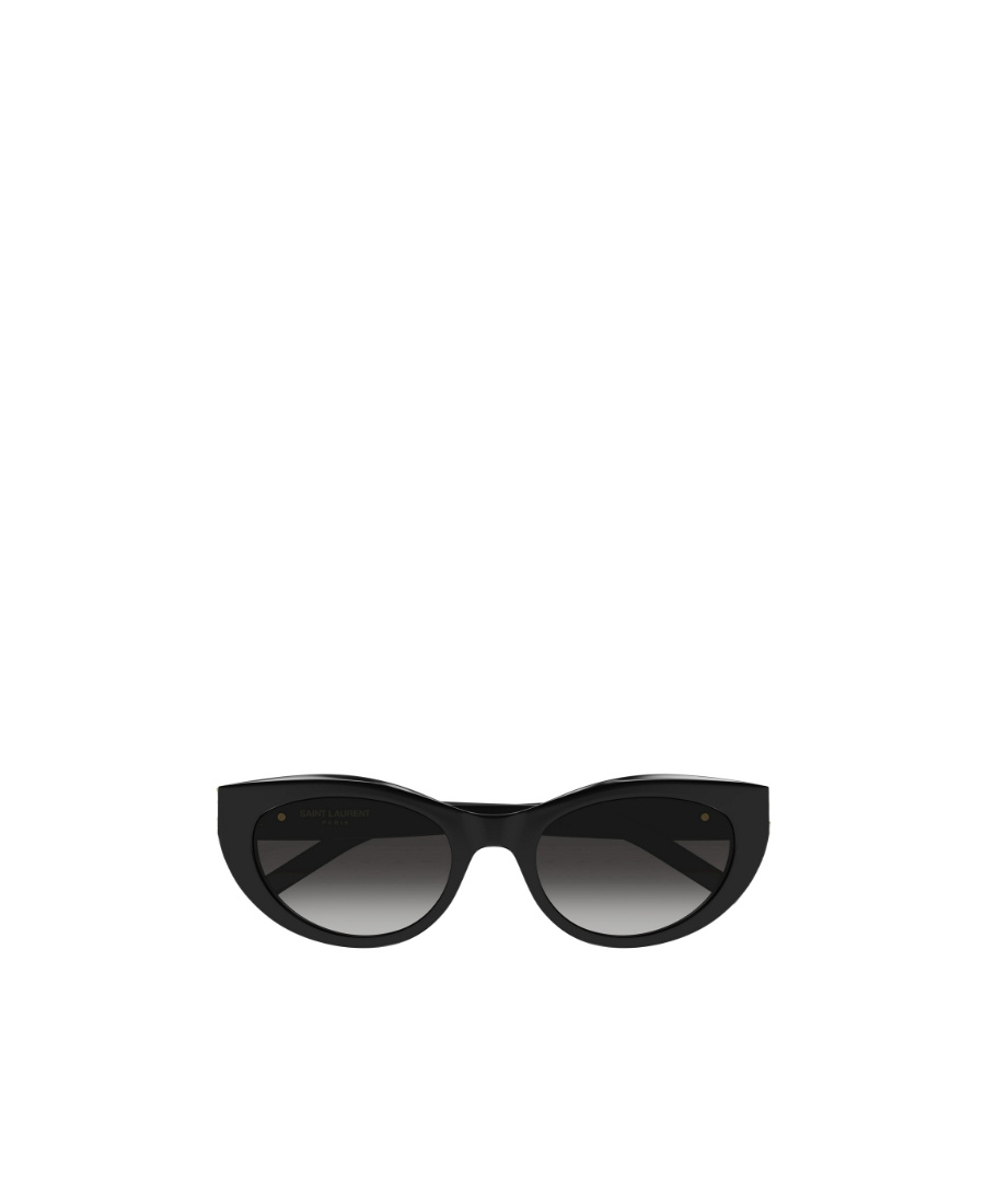 Saint Laurent Logo Cat-eye Frame Sunglasses In Black