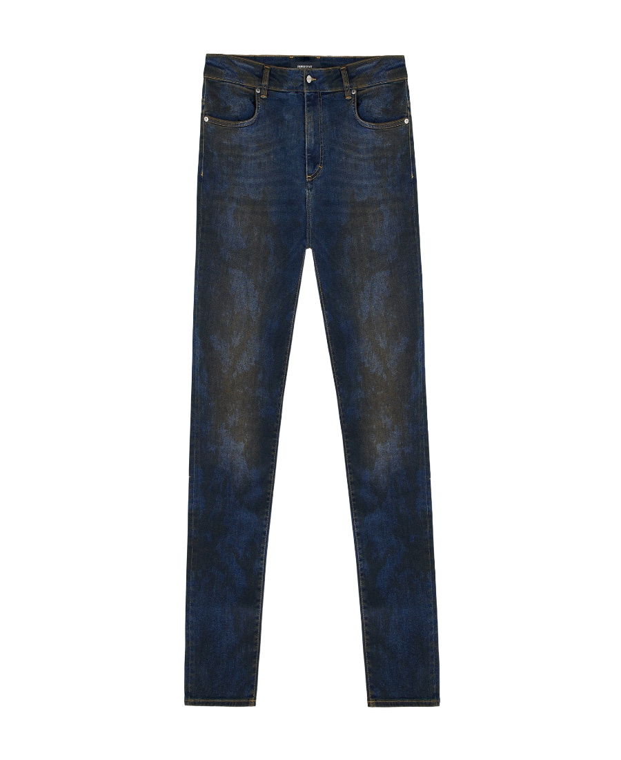 Represent Faded-effect Skinny Jeans In Black