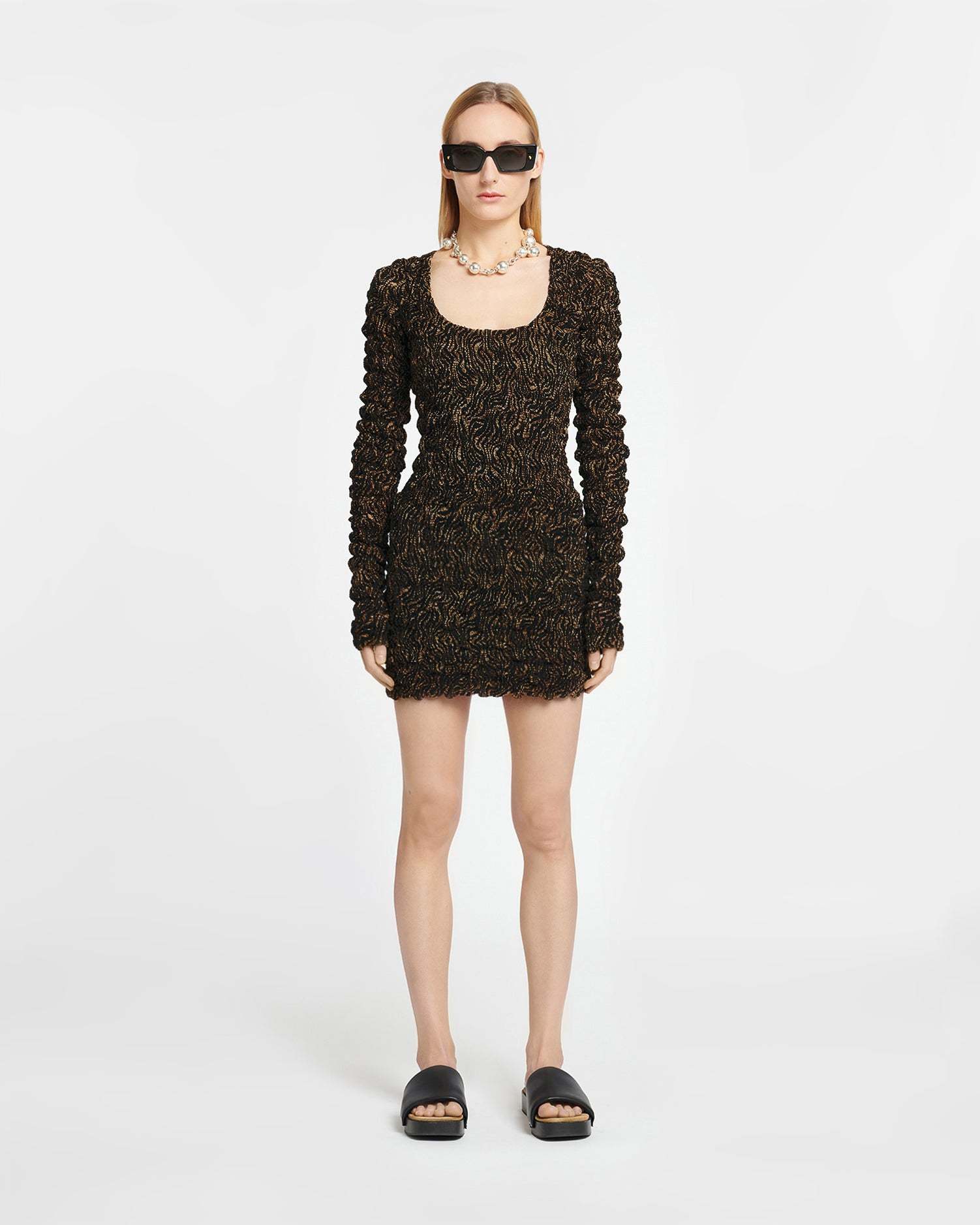 Nanushka Frensi Zebra-print Dress In Black