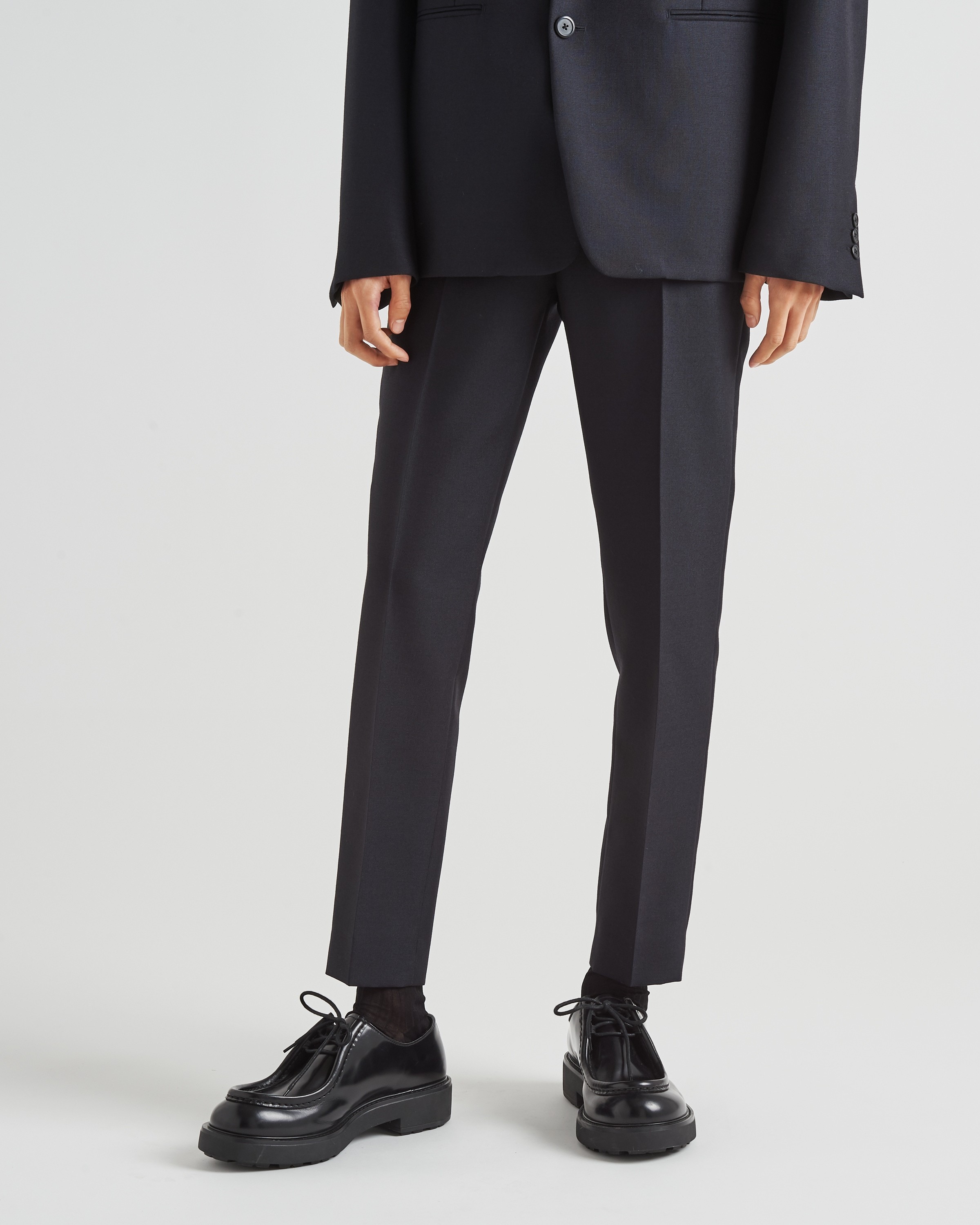 Prada Pleat-detail Tailored Trousers In Blue