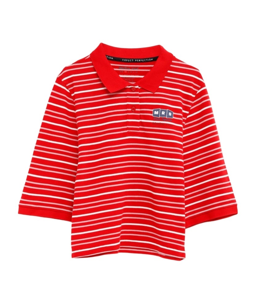 Shop Martine Rose Shrunken Polo Shirt In Red