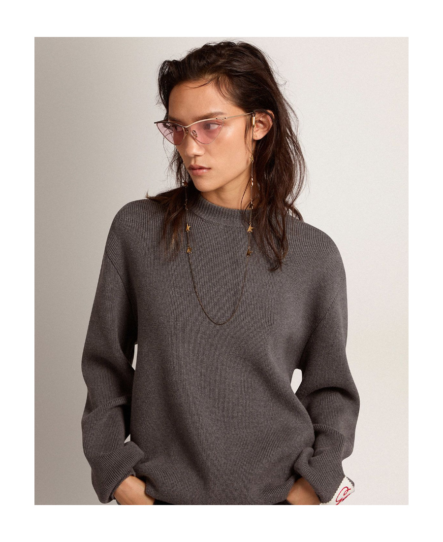 Golden Goose Dany Ribbed Crewneck Sweater In Black