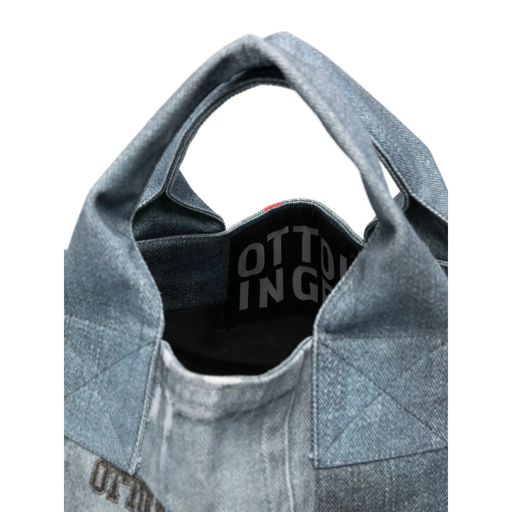 Ottolinger Denim Tote Bag In Gray