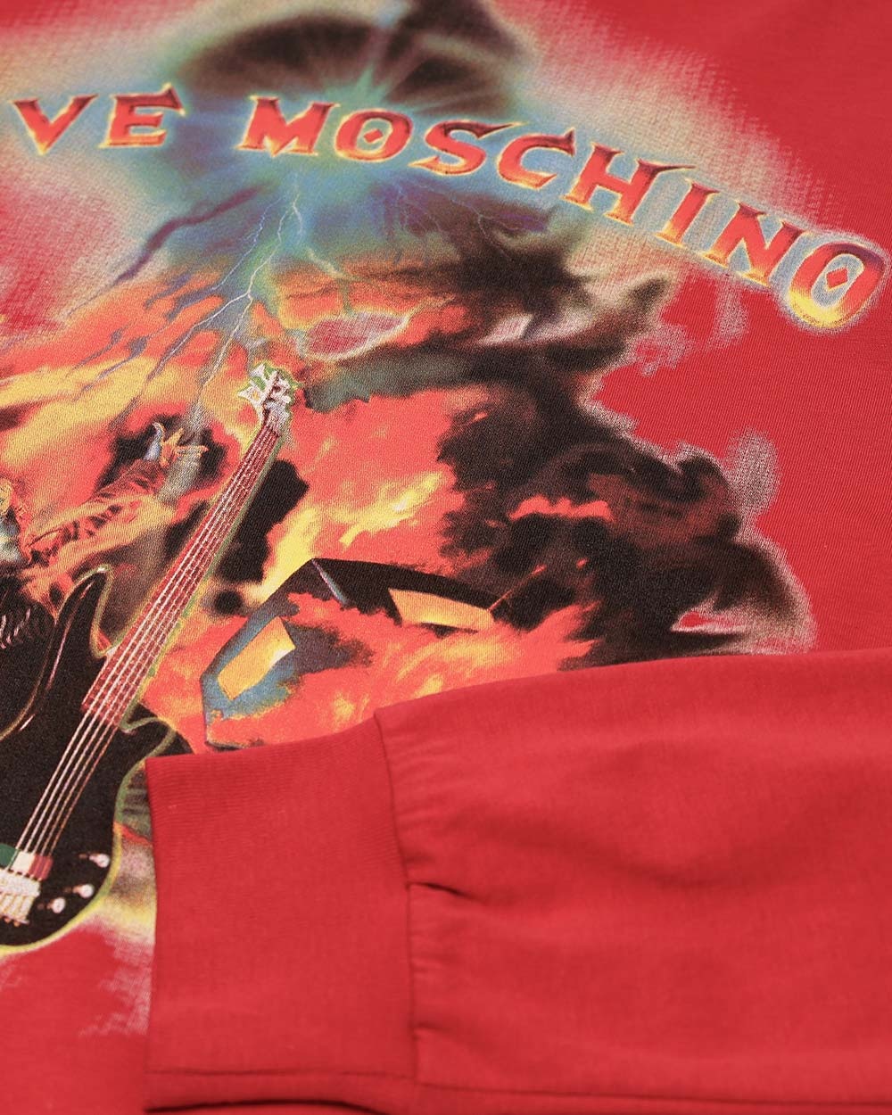 Moschino T-shirt With Round Neck And Long Sleeves In Red