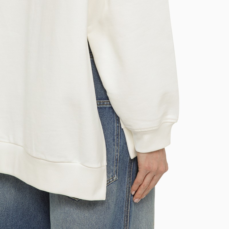 Shop Marni White Cotton Hoodie With Poppies