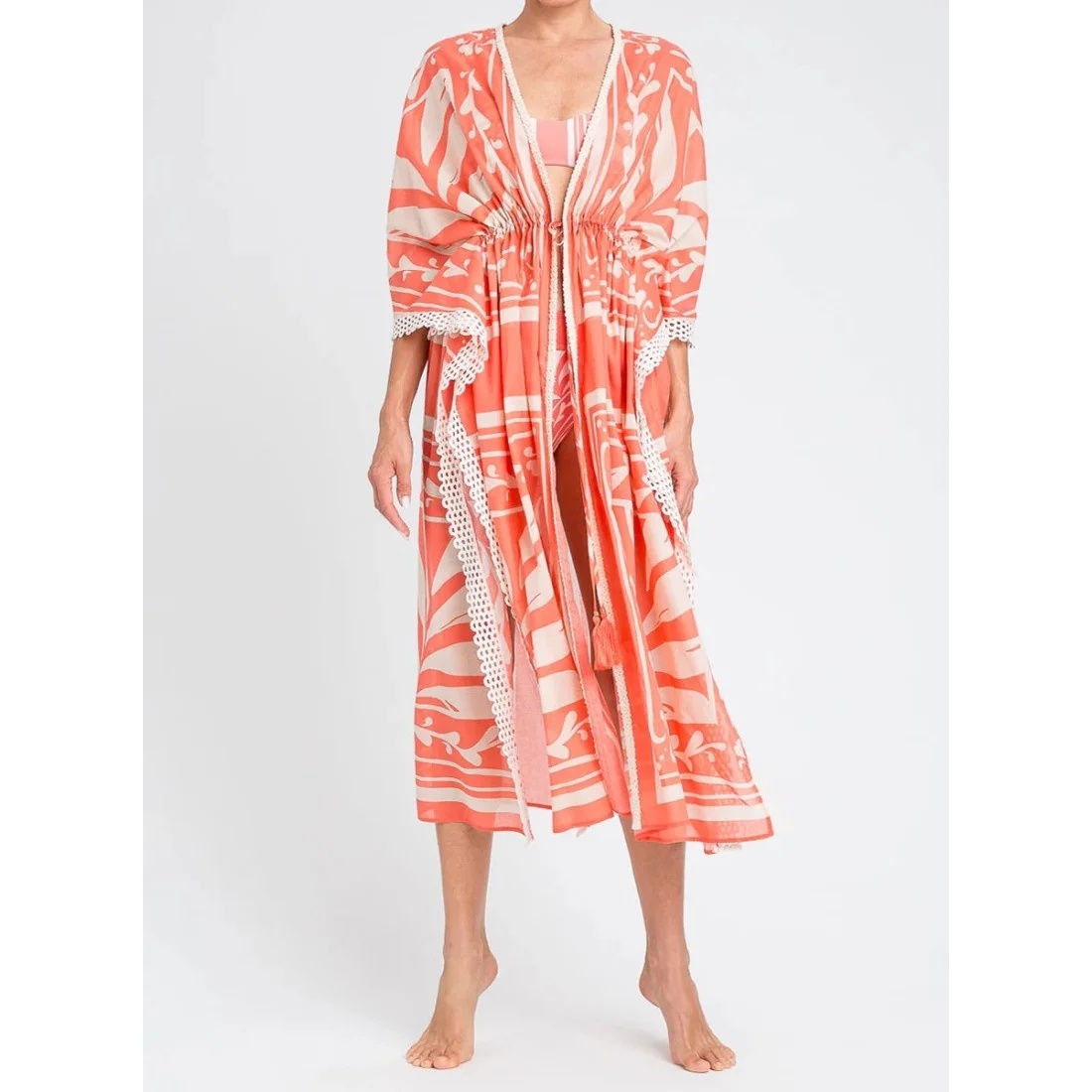 Twinset Kaftan Coral/beige