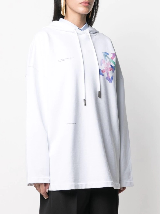 Off-white Watercolour Arrows Hoodie In White