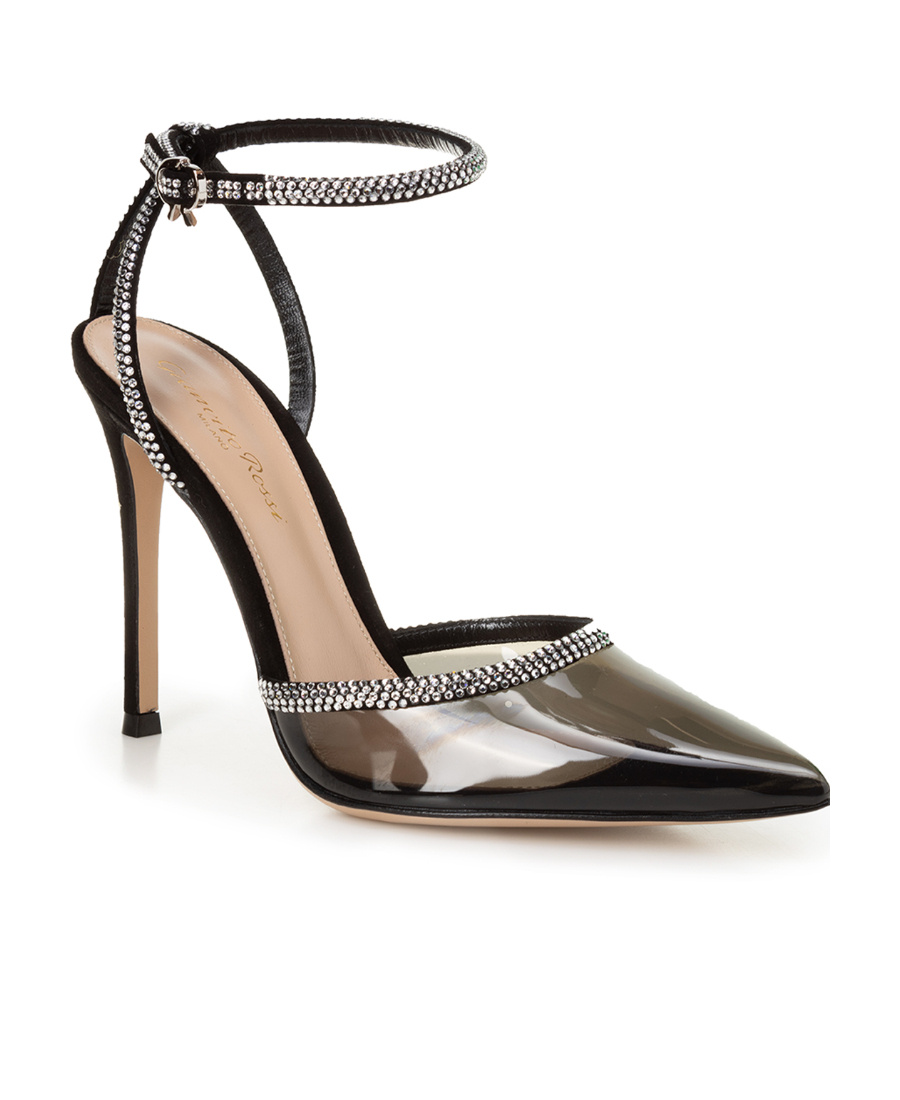 Gianvito Rossi 105 Crystal-embellished Plexiglass Pumps In Black