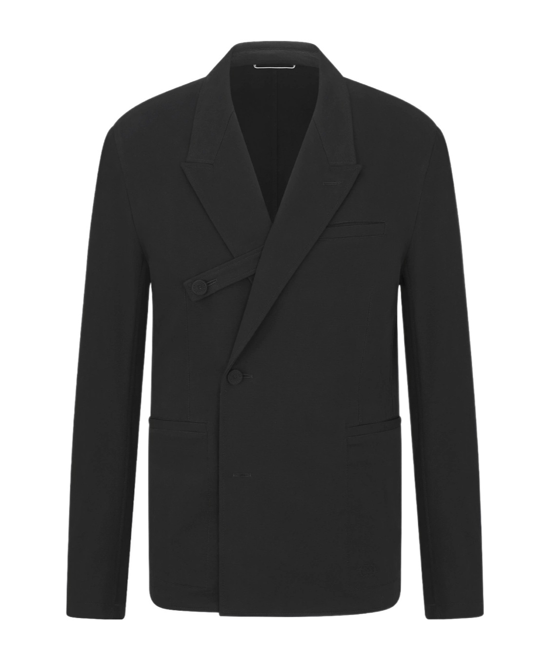 Dior Oblique Jacket With Buttoned Strap And Cd Icon Embroidery In Black