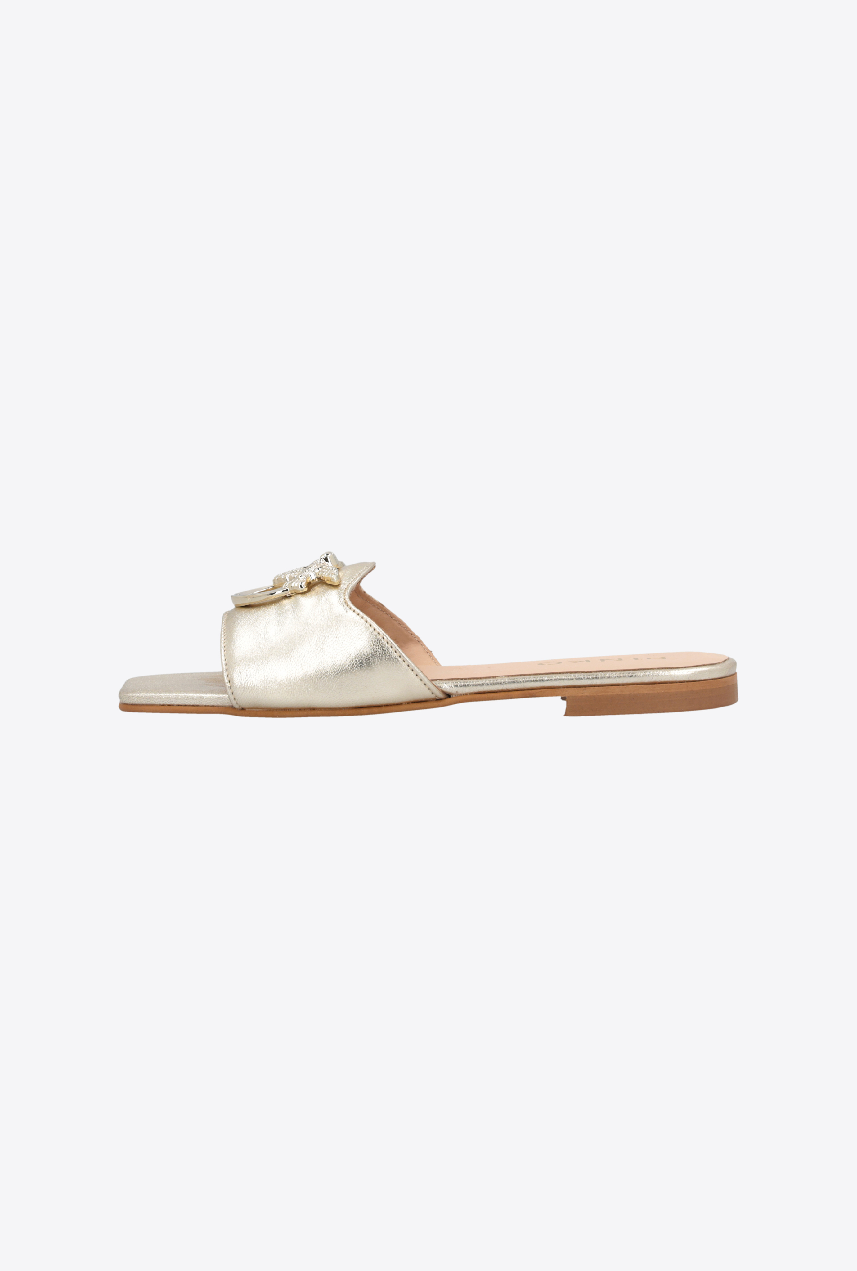 Pinko Love Birds-plaque Slides In Metallic