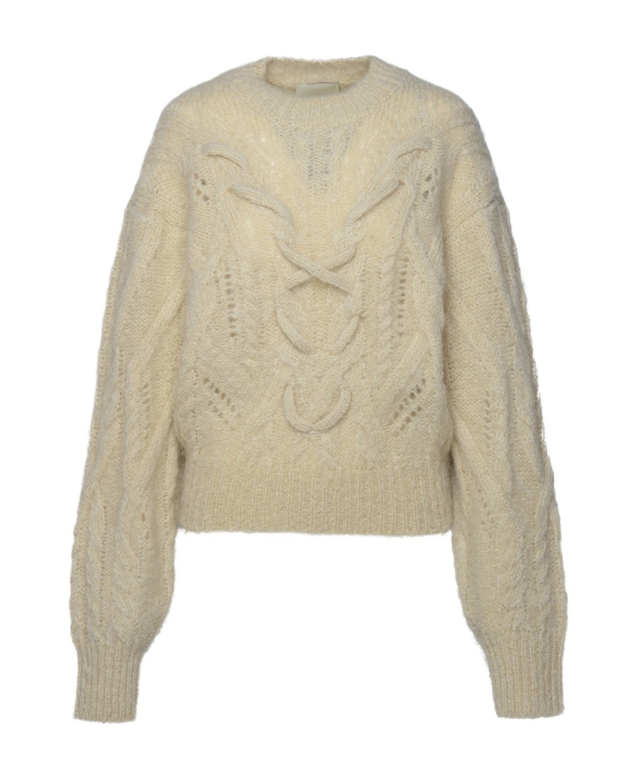 Isabel Marant Round Neck Long-sleeved Sweater In Nude