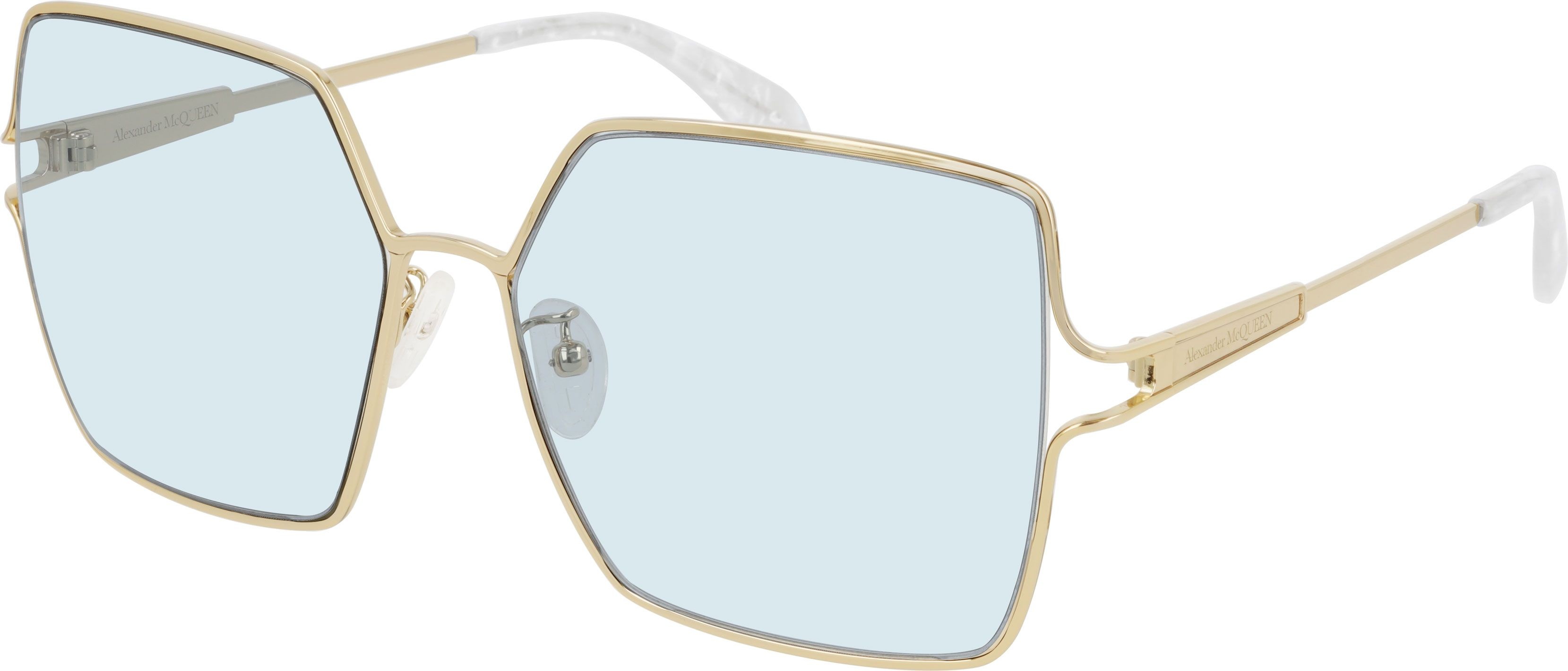 Alexander Mcqueen Logo Sunglasses In Blue