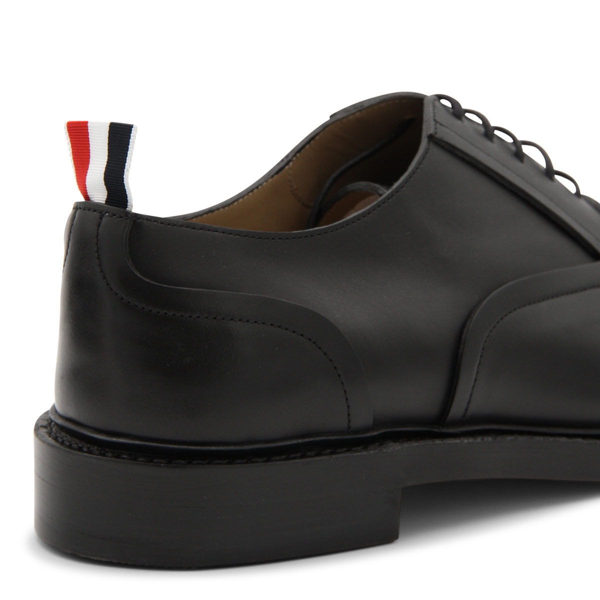 Thom Browne Toecap Leather Oxford Shoes In Black