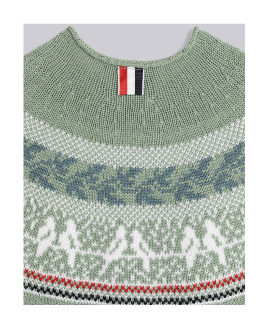 Thom Browne Fair-isle Wool Jumper In Gray