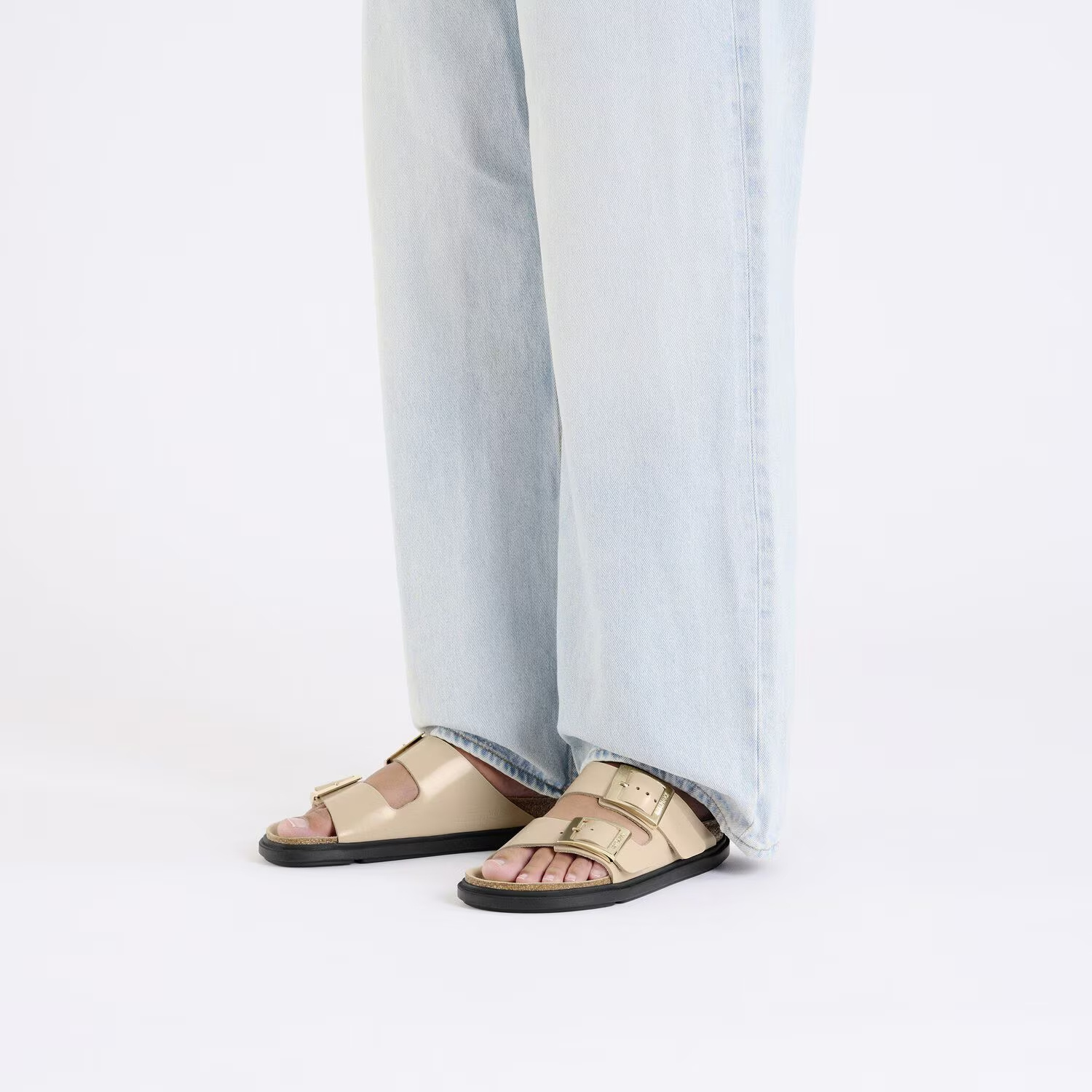 Birkenstock Arizona Db Shine New Beige Sock Slipper. S In Neutral