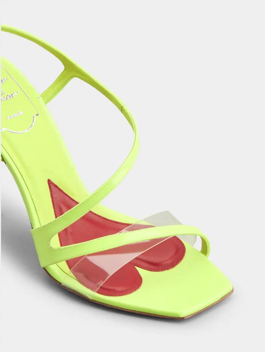 Roger Vivier Logo High-heeled Sandals In Yellow