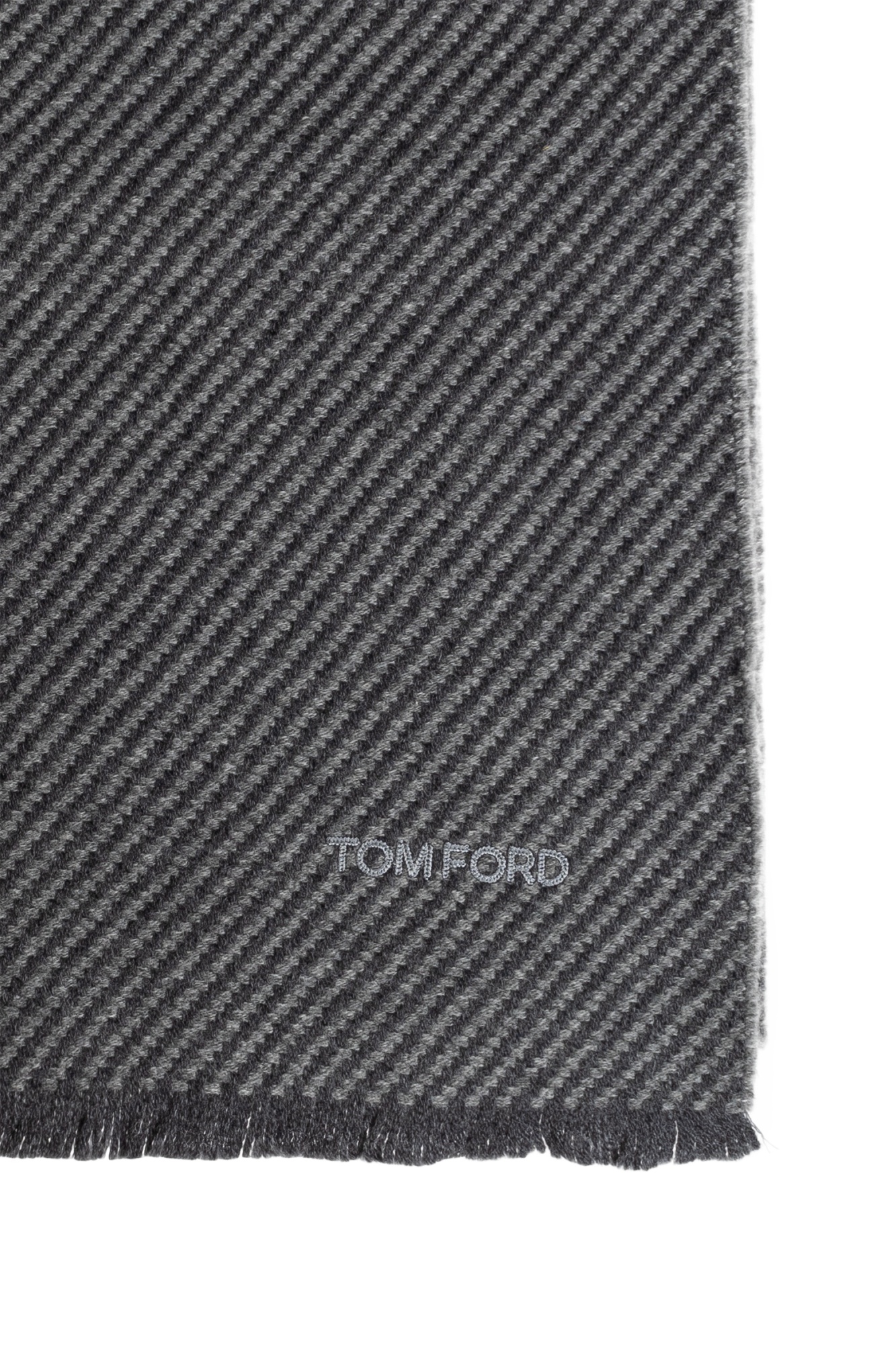 Tom Ford Virgin Wool Scarf In Black