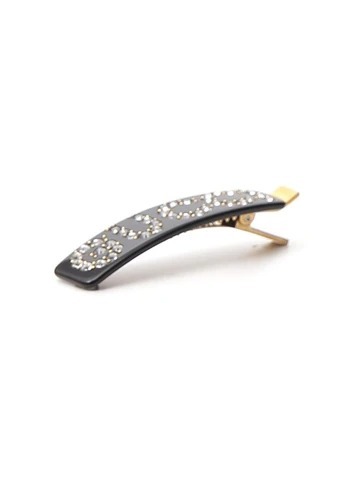 Gucci Women Crystal-logo Single Hair Clip In Black