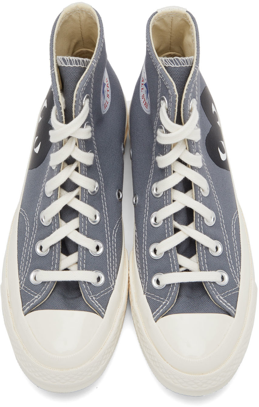 Comme Des Garçons Play Gray Converse Edition Half Heart Chuck 70 Sneakers In Gray