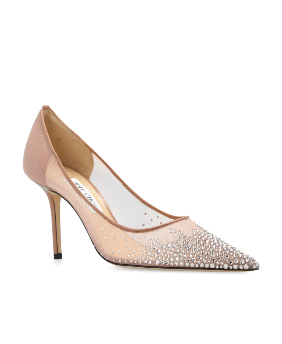Jimmy Choo Love 85mm Crystal-embellished Pumps In Nude