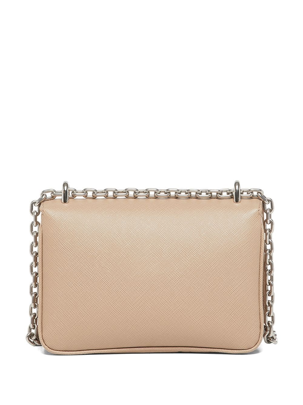 Prada Chain-link Trim Shoulder Bag In Nude