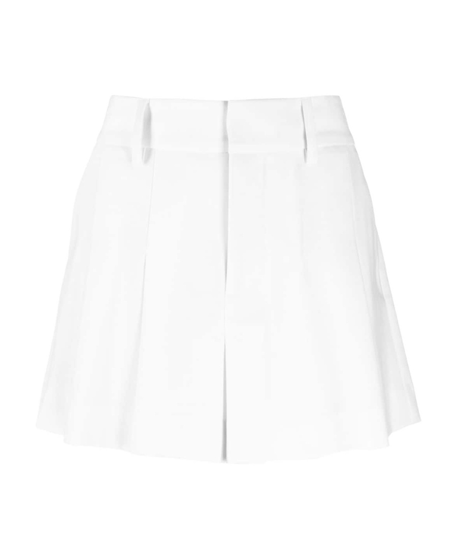 P.a.r.o.s.h Pleated Wool-blend Mini Skirt In White