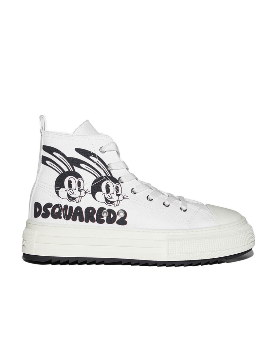 Shop Dsquared2 Logo-print High-top Sneakers In White