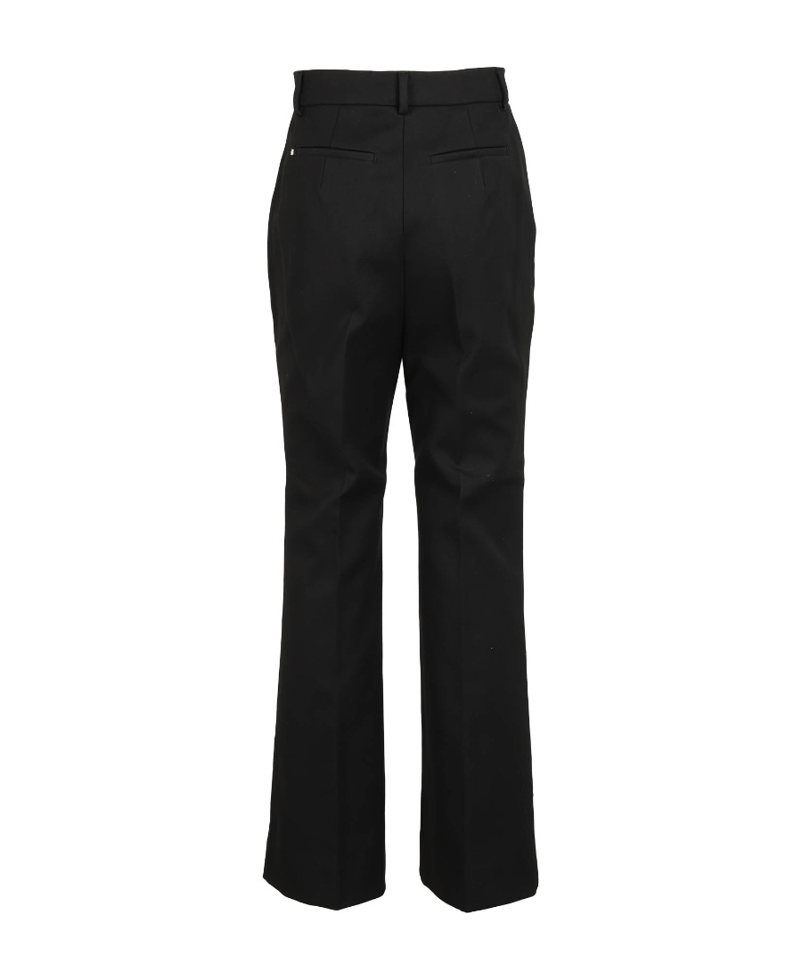 Sportmax Flared Virgin Wool Tailored Trousers In Black