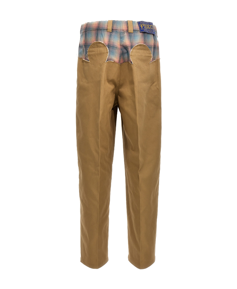 Maison Margiela X Pendleton Yoke-checked Trousers In Brown