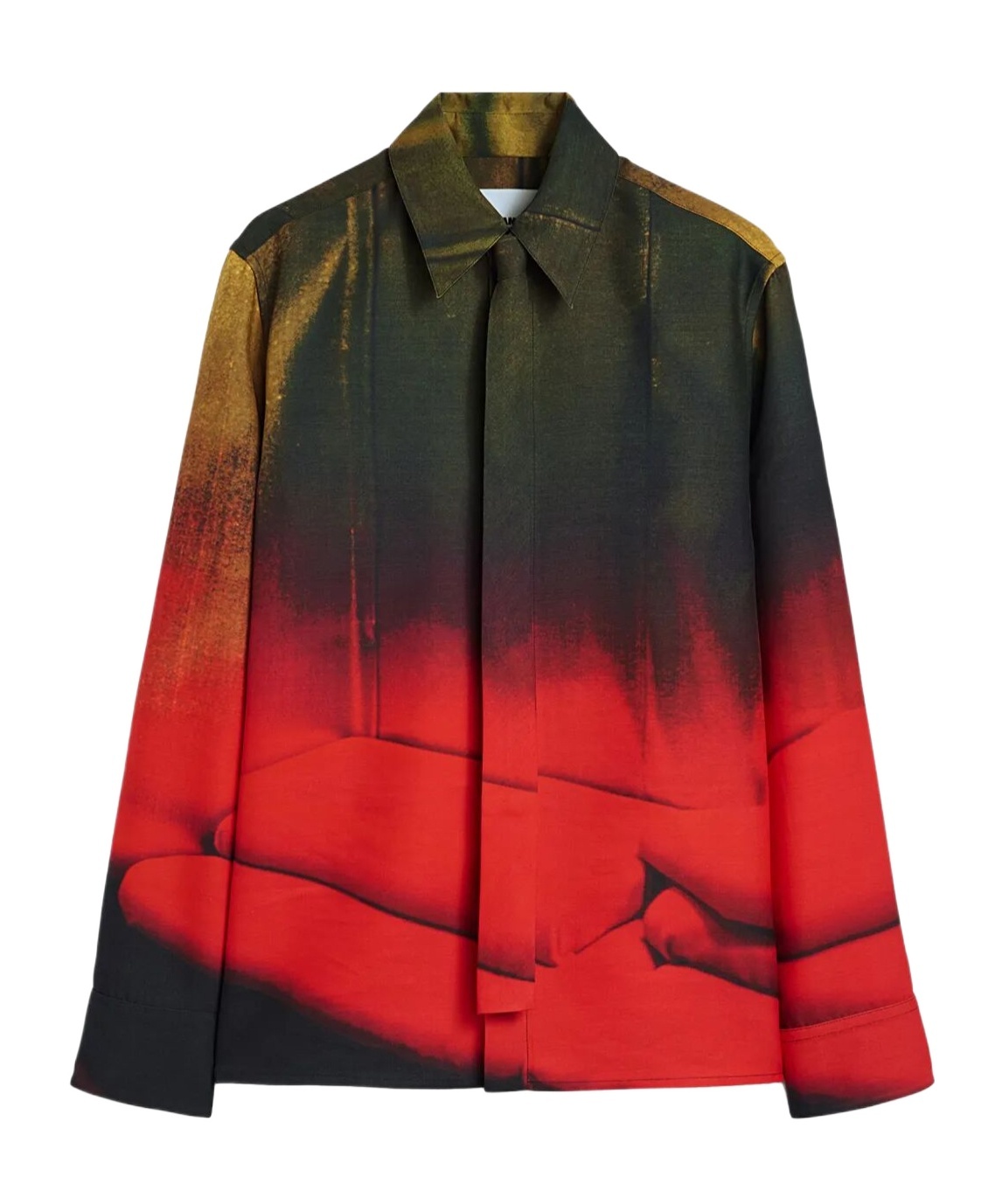 Jil Sander Casual Gradient Long Sleeve Shirt With Buttoned Cuffs In Red