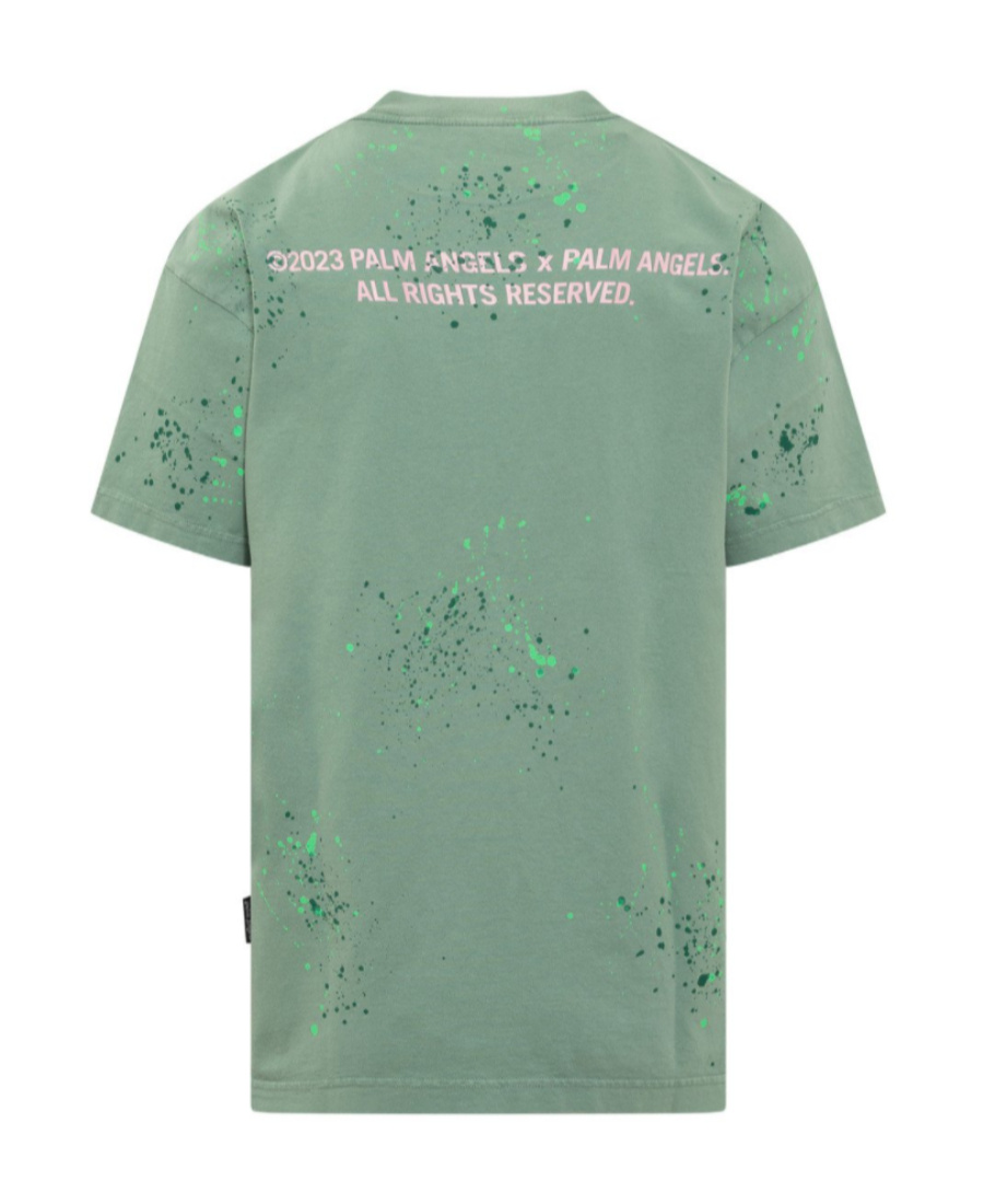 Palm Angels Palm Tree-print T-shirt In Green