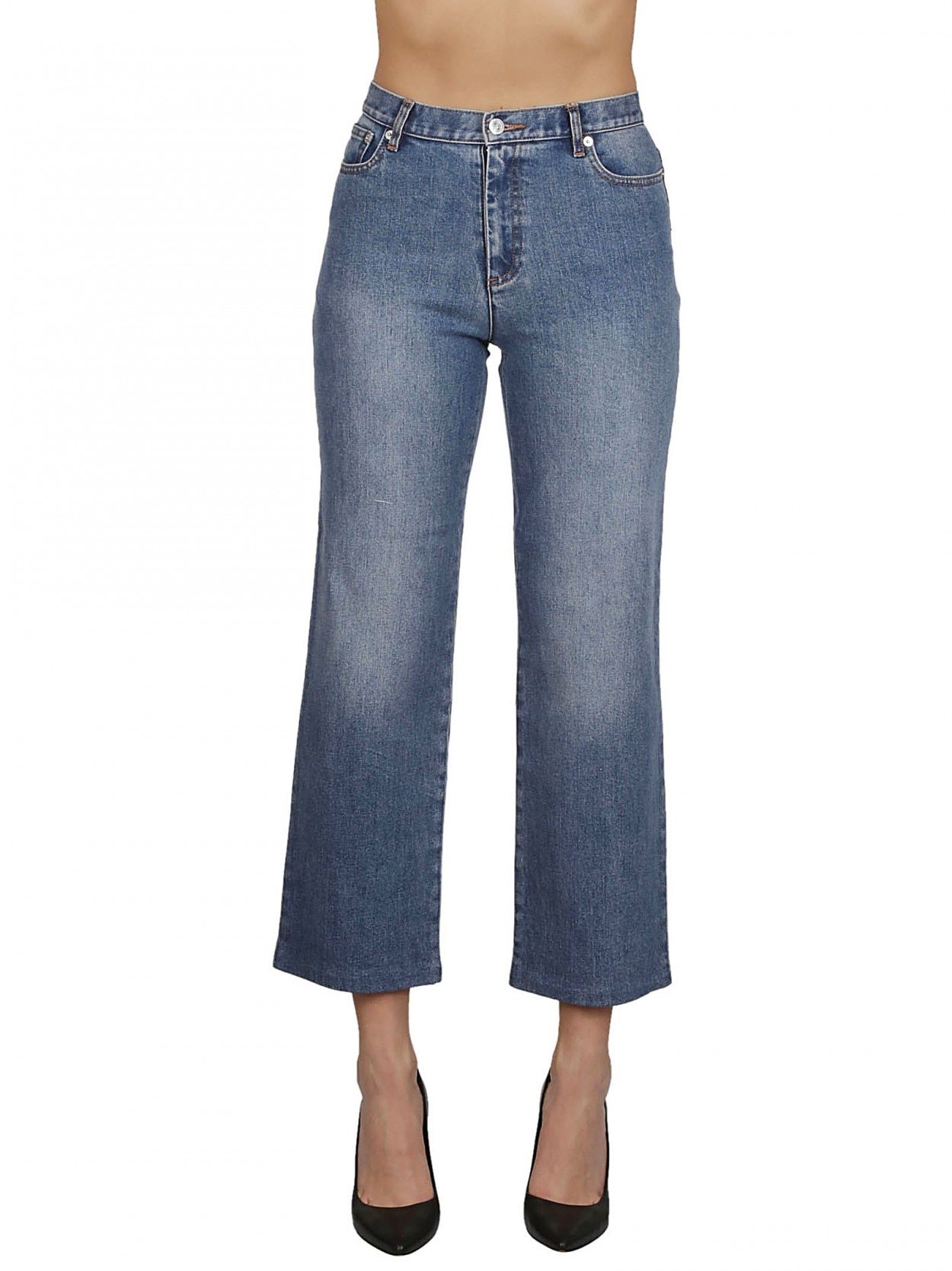 Apc Sailor Cropped Jeans In Blue