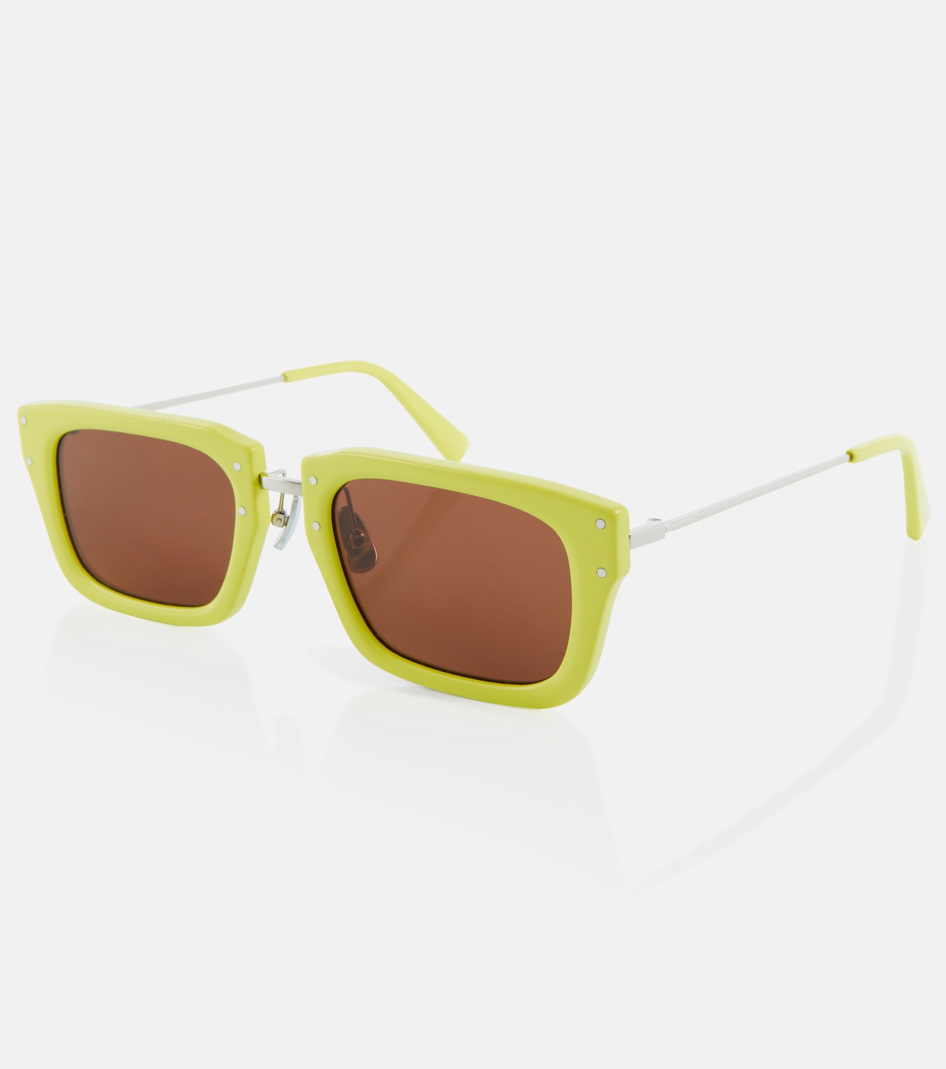 Jacquemus Square Sunglasses In Yellow