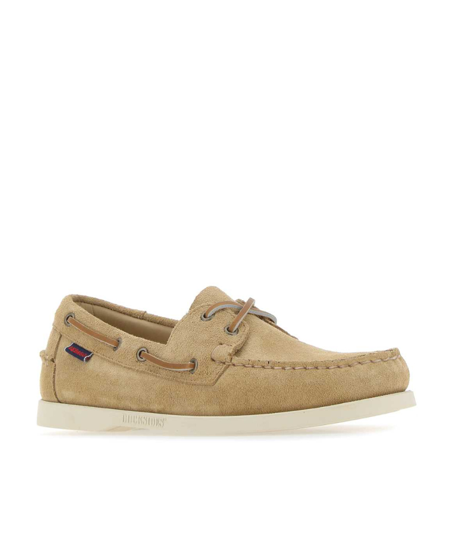Sebago Portland Loafers In Suede Texture In Nude