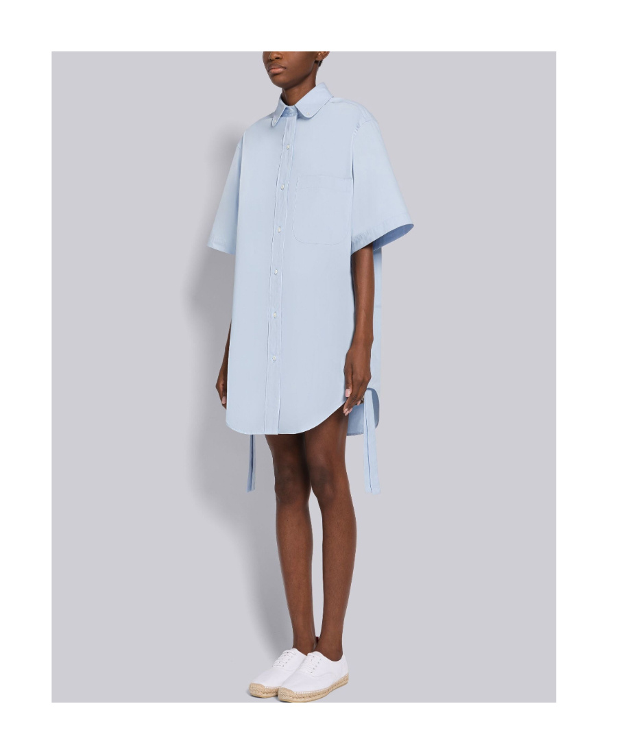 Thom Browne Short-sleeve Shirt Dress In White