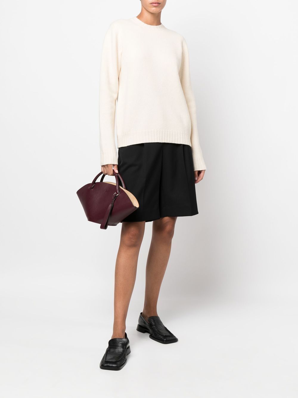 Jil Sander Wool Crew Neck Jumper In White
