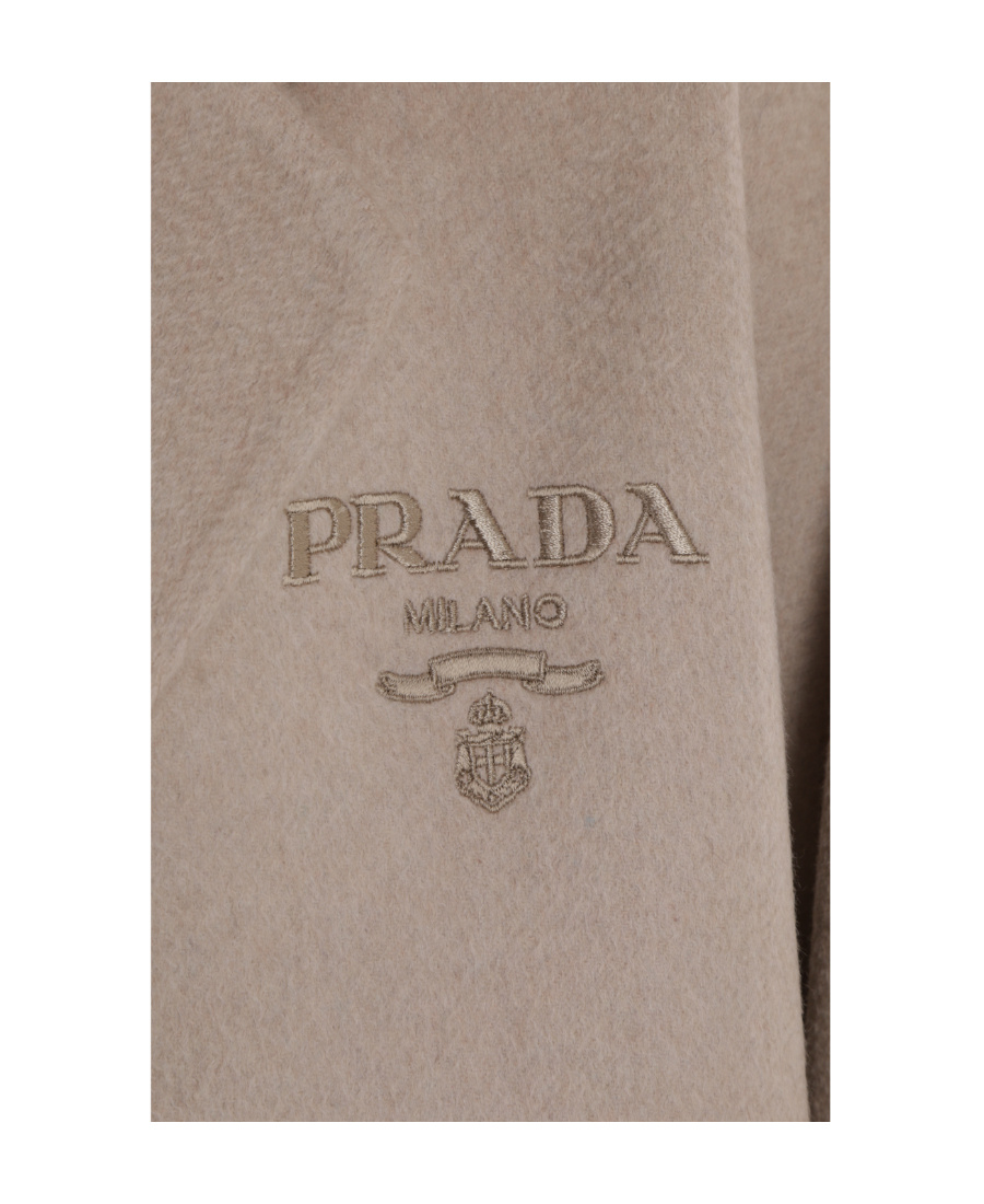 Prada Sand Cashmere Oversize Coat In Nude