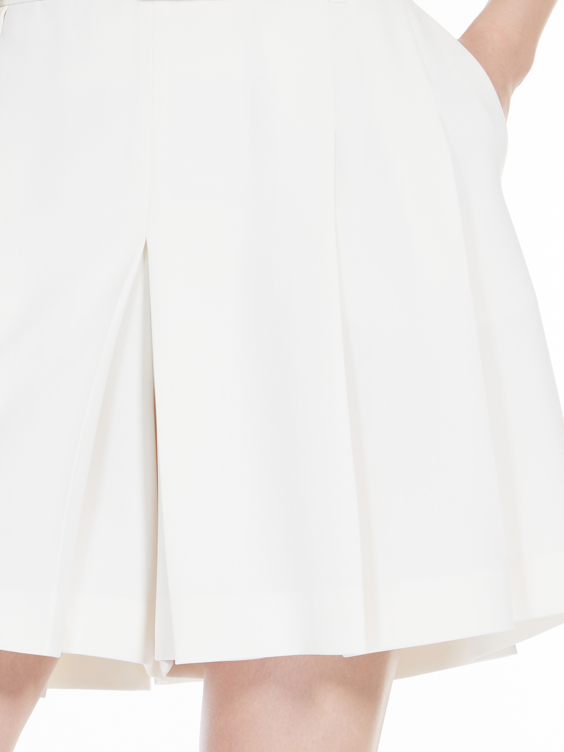 Max Mara Straight Wool Cashmere Skirt In White