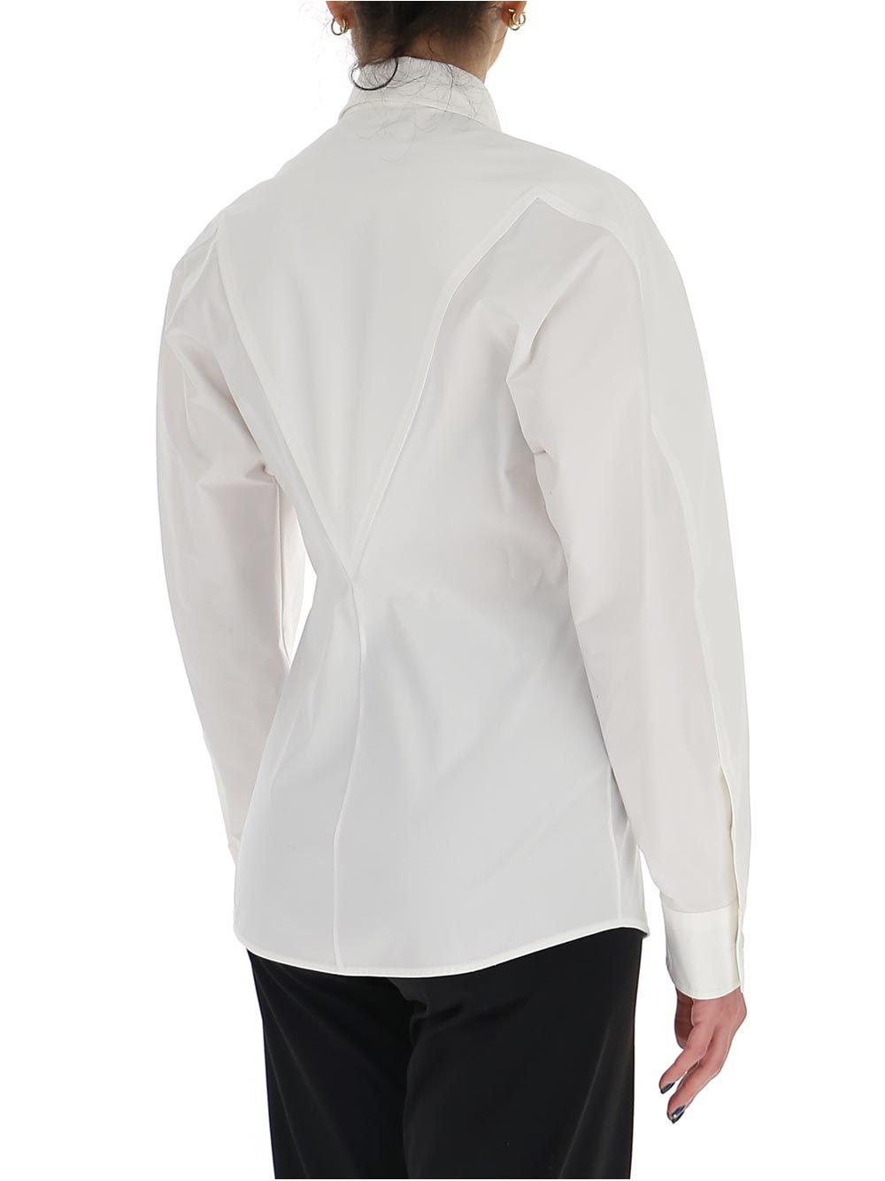 Bottega Veneta Long-sleeve Poplin Shirt In White