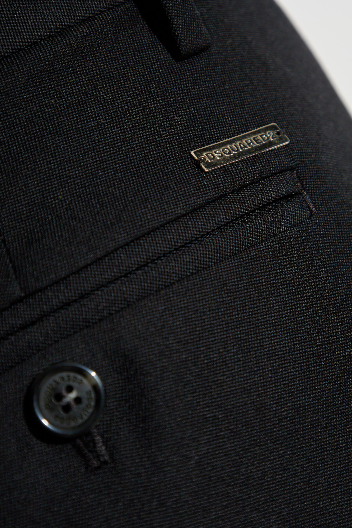 Dsquared2 Stretch Worsted Giant Trousers In Black