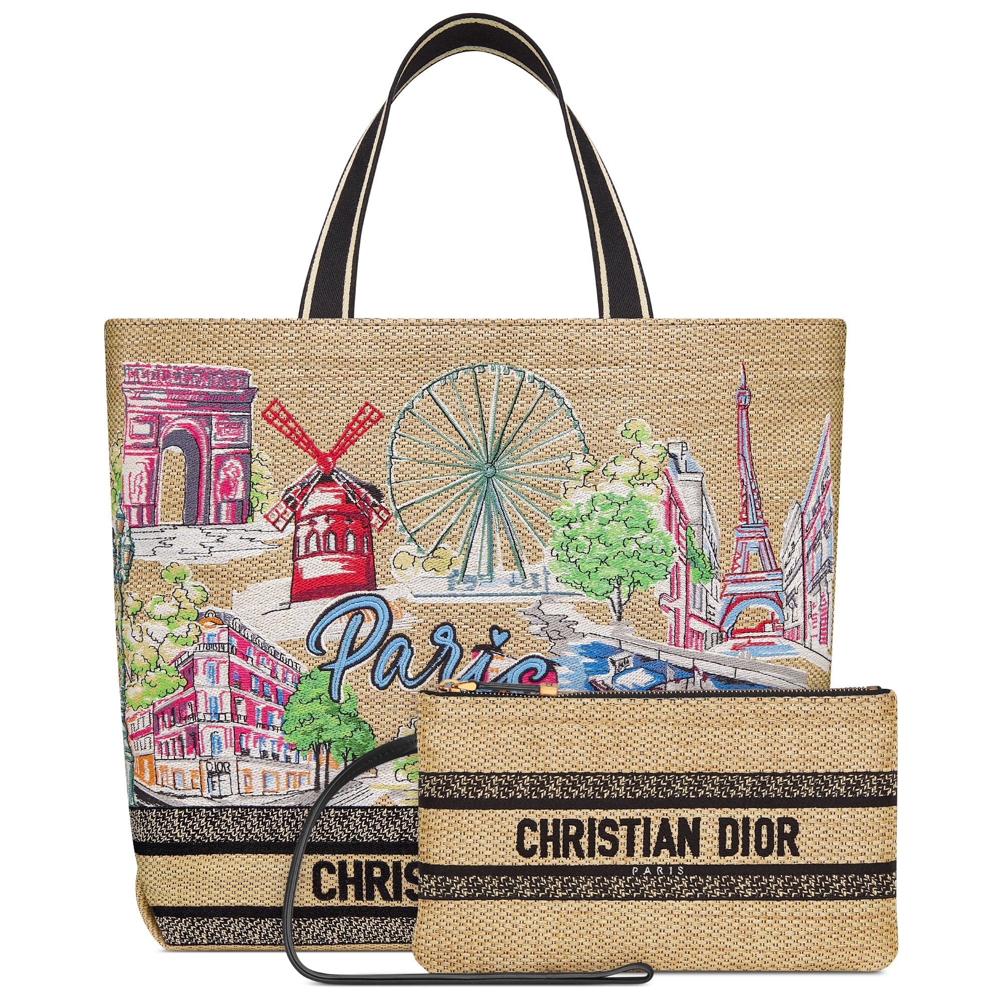 Dior Double Handle Crossbody Bag In Multi