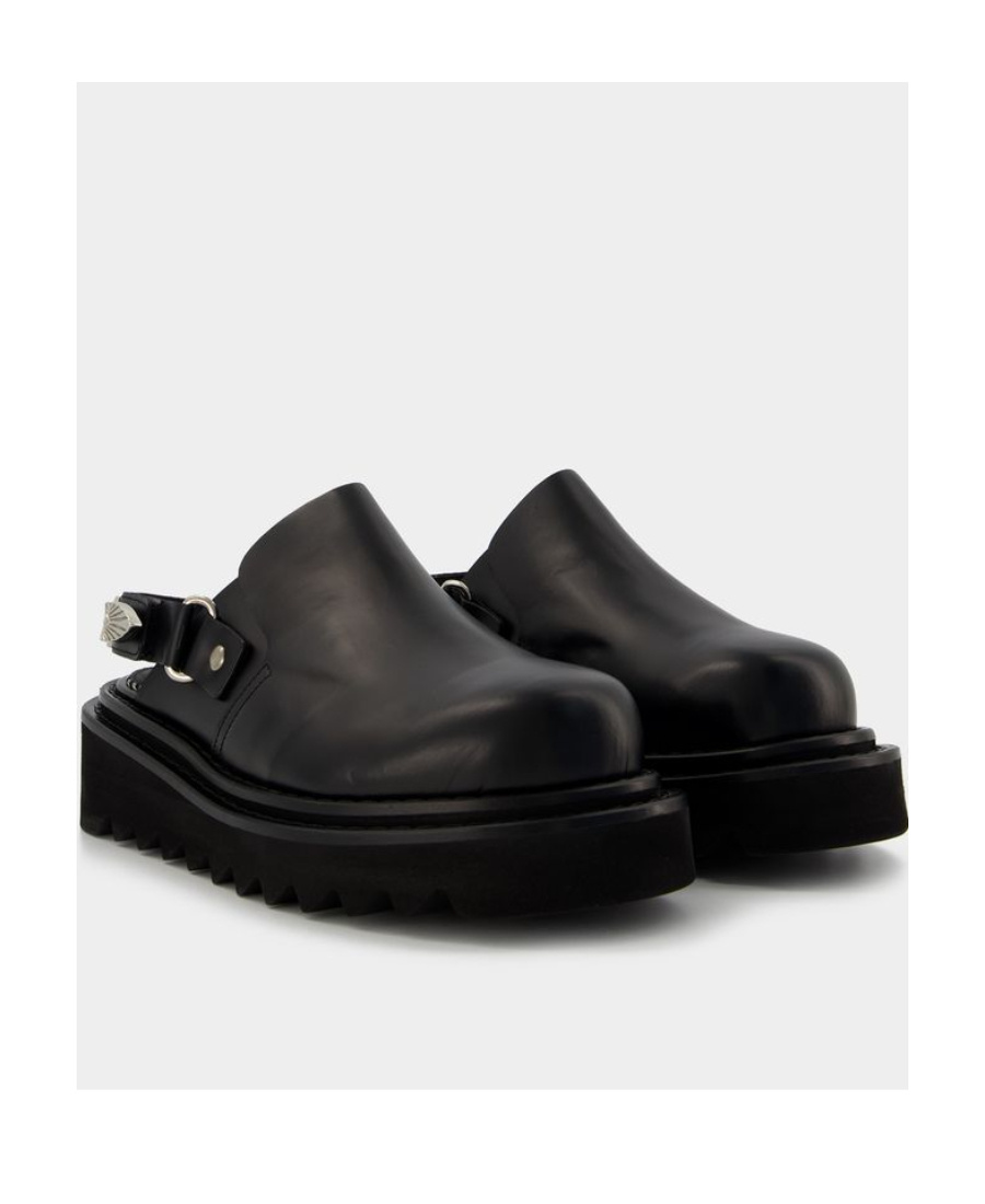 Shop Toga Pulla Buckled Round-toe Ankle-strap Flat Mules In Black