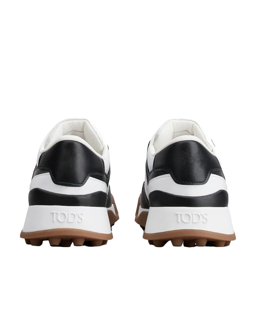 Tod's Panelled Low-top Leather Sneakers In Black