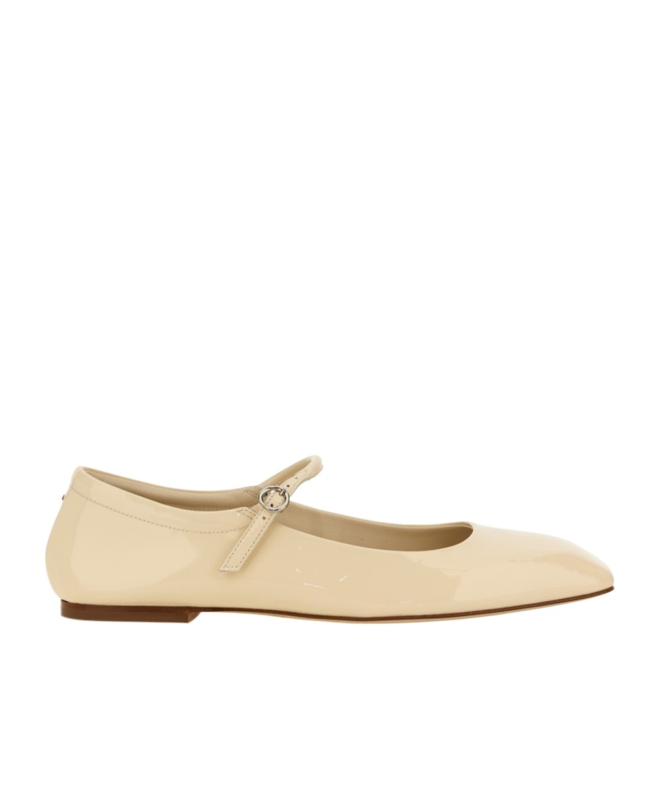 Aeyde Uma Leather Mary Jane Ballet Flats In Nude