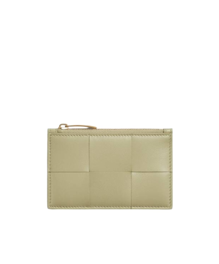 Shop Bottega Veneta Cassette Zipped Card Case In Nude