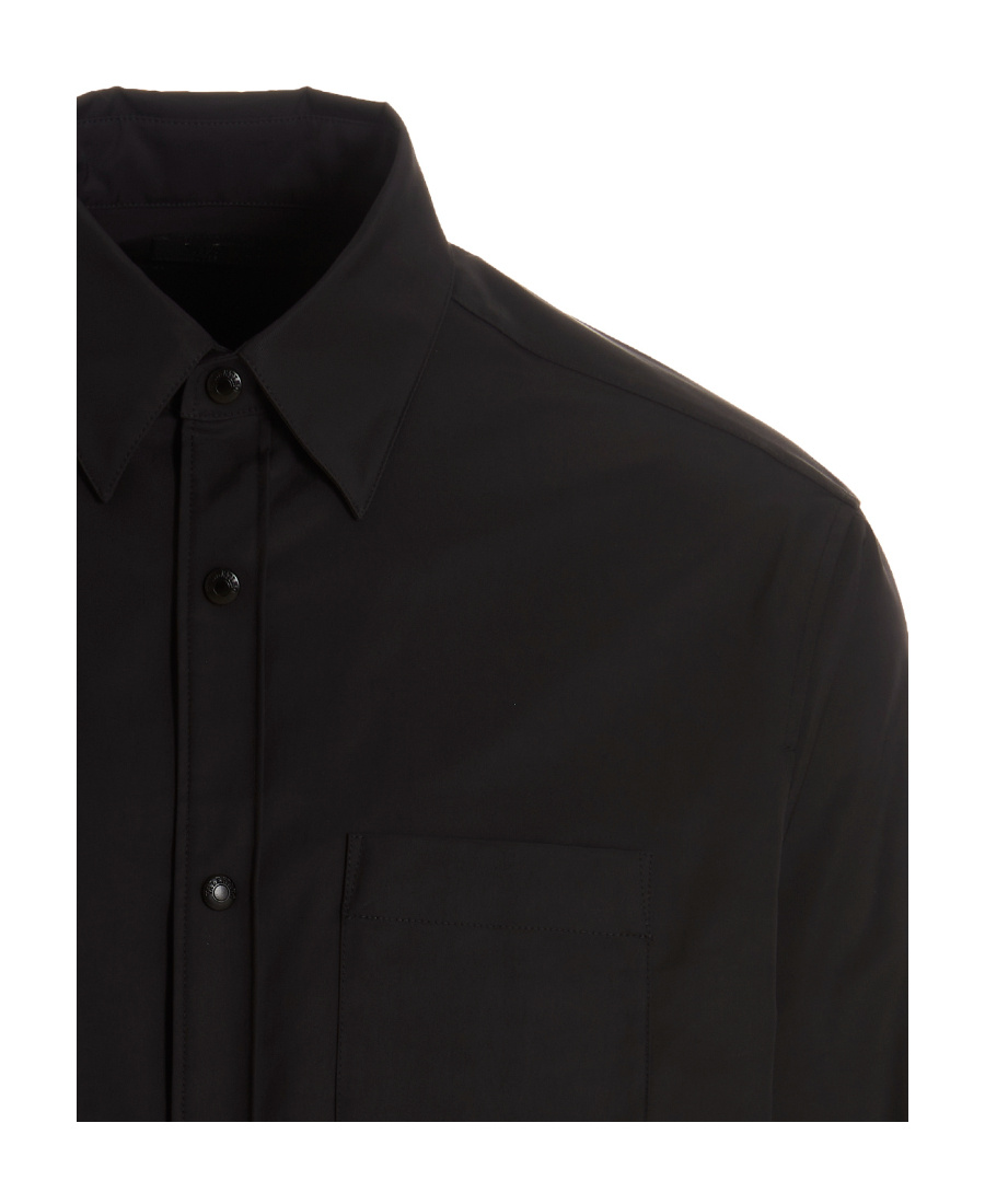 Valentino Button-up Cotton Shirt Jacket In Black