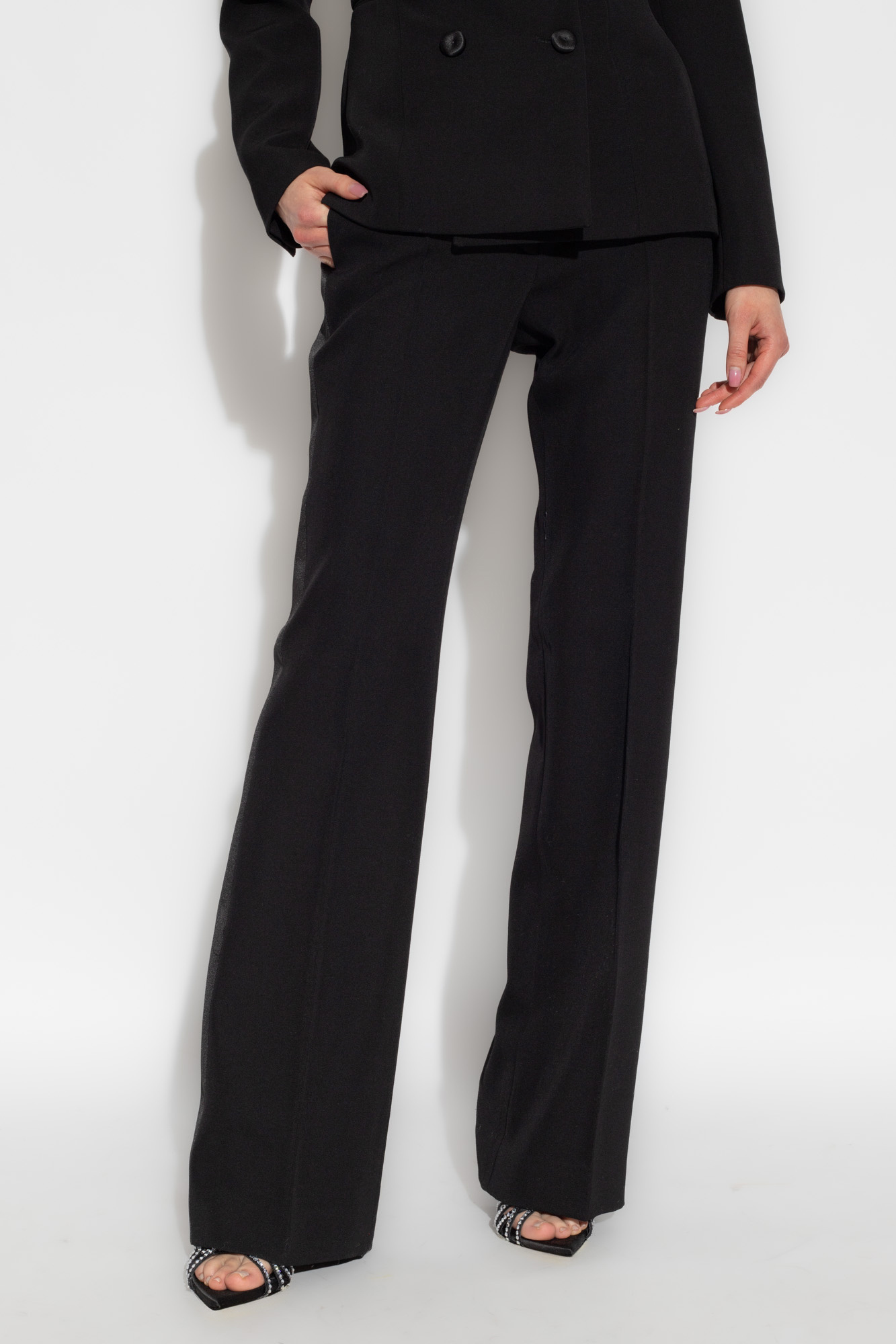 Moschino High-rise Straight-leg Trousers In Black