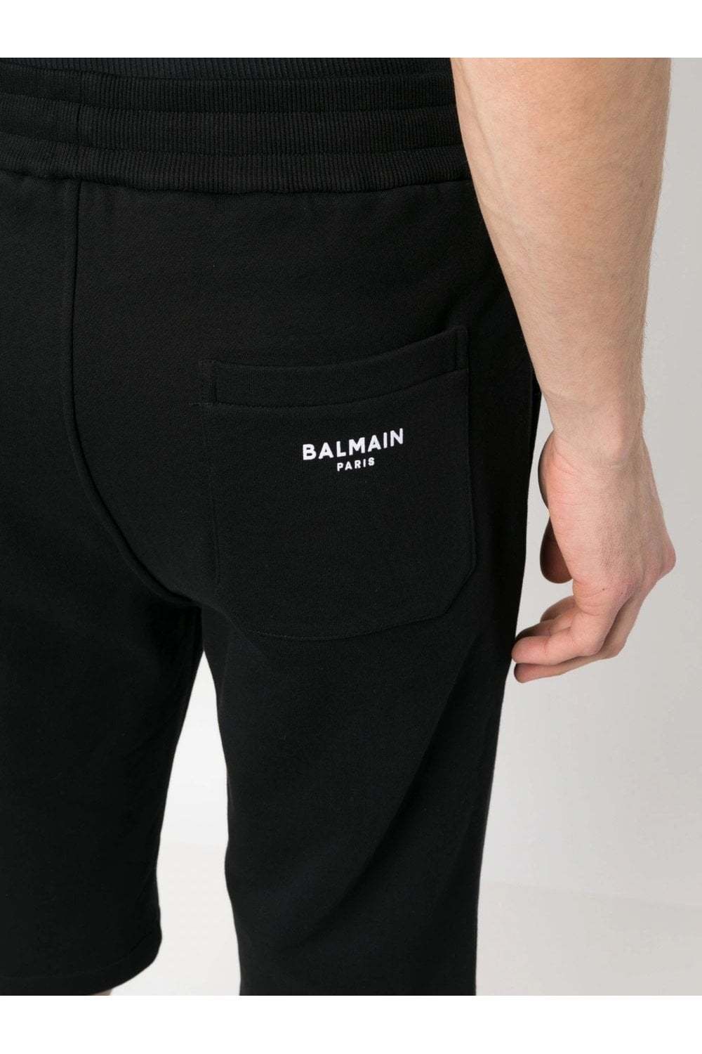BALMAIN DRAWSTRING COTTON TRACK SHORTS