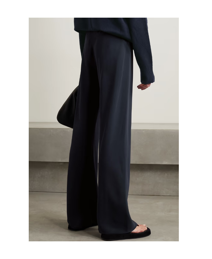 The Row High-waisted Wide-leg Trousers In Black