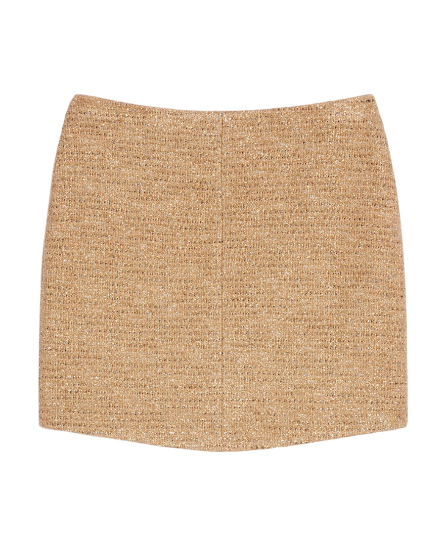 Celine Lurex Nart Fabric Mini Half Skirt In Nude